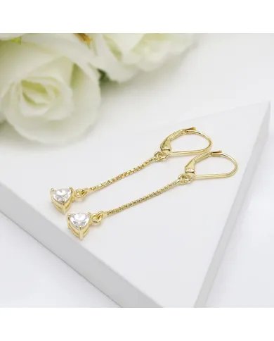 Moissanite Threader Earrings - Gold Plated 925 Silver Lightweight Jewelry