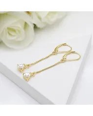 Moissanite Threader Earrings - Gold Plated 925 Silver Lightweight Jewelry