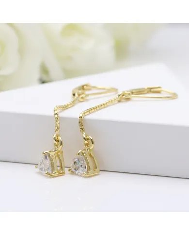 Moissanite Threader Earrings - Gold Plated 925 Silver Lightweight Jewelry