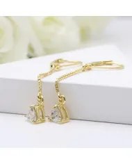 Moissanite Threader Earrings - Gold Plated 925 Silver Lightweight Jewelry