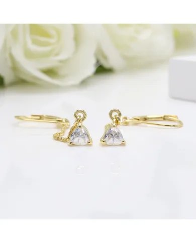 Moissanite Threader Earrings - Gold Plated 925 Silver Lightweight Jewelry