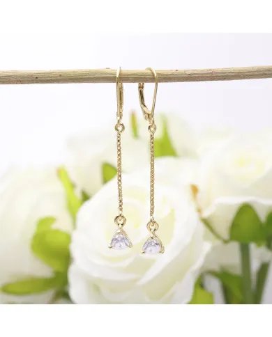 Moissanite Threader Earrings - Gold Plated 925 Silver Lightweight Jewelry