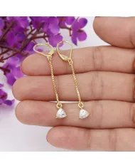 Moissanite Threader Earrings - Gold Plated 925 Silver Lightweight Jewelry