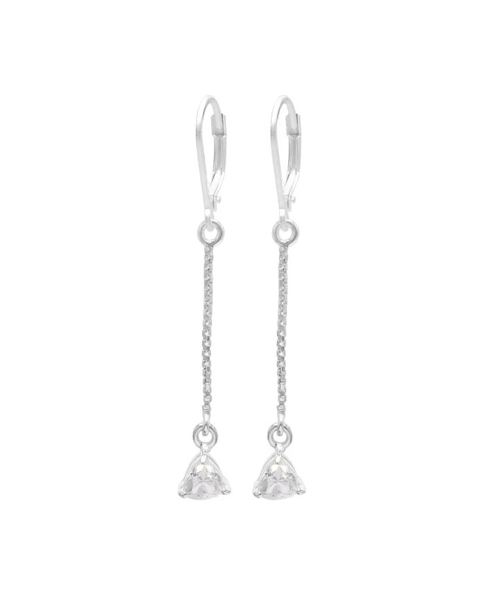 Moissanite Threader Earrings 925 Sterling Silver Handmade Drop Jewelry