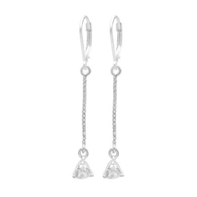 Moissanite Threader Earrings 925 Sterling Silver Handmade Drop Jewelry