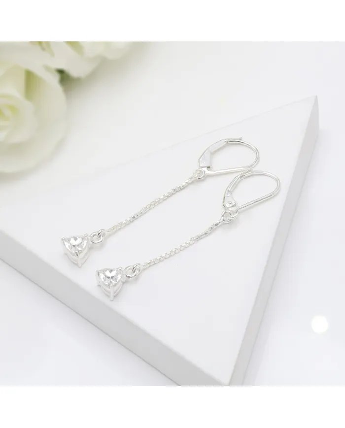 Moissanite Threader Earrings 925 Sterling Silver Handmade Drop Jewelry