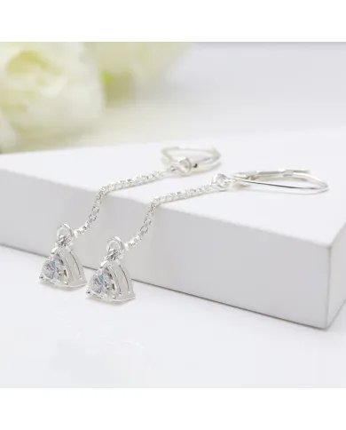 Moissanite Threader Earrings 925 Sterling Silver Handmade Drop Jewelry