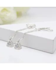 Moissanite Threader Earrings 925 Sterling Silver Handmade Drop Jewelry