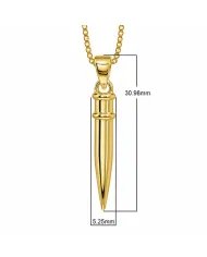 Gold Plated 925 Sterling Silver Spike Necklace – Sleek Bullet Pendant