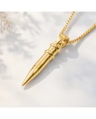Gold Plated 925 Sterling Silver Spike Necklace – Sleek Bullet Pendant