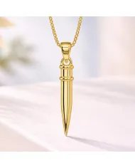 Gold Plated 925 Sterling Silver Spike Necklace – Sleek Bullet Pendant