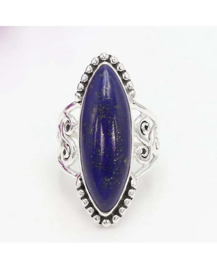 Lapis Lazuli Ring 925 Sterling Silver | Handmade Boho Style Jewelry