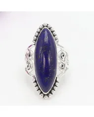 Lapis Lazuli Ring 925 Sterling Silver | Handmade Boho Style Jewelry