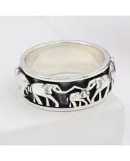 925 Sterling Silver Elephant Spinner Handmade Fidget Jewelry – Stress Relief Gift