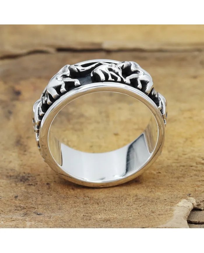 925 Sterling Silver Elephant Spinner Handmade Fidget Jewelry – Stress Relief Gift