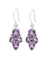Amethyst Earrings in 925 Sterling Silver – Handmade Gemstone Jewelry