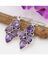 Amethyst Earrings in 925 Sterling Silver – Handmade Gemstone Jewelry