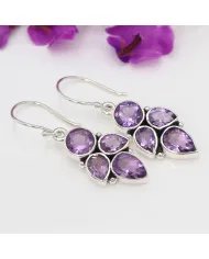 Amethyst Earrings in 925 Sterling Silver – Handmade Gemstone Jewelry