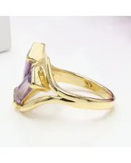 Amethyst Gemstone Ring - Gold Plated 925 Silver Handmade Jewelry