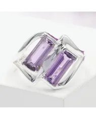 Elegant Amethyst Gemstone Ring in 925 Sterling Silver Jewelry
