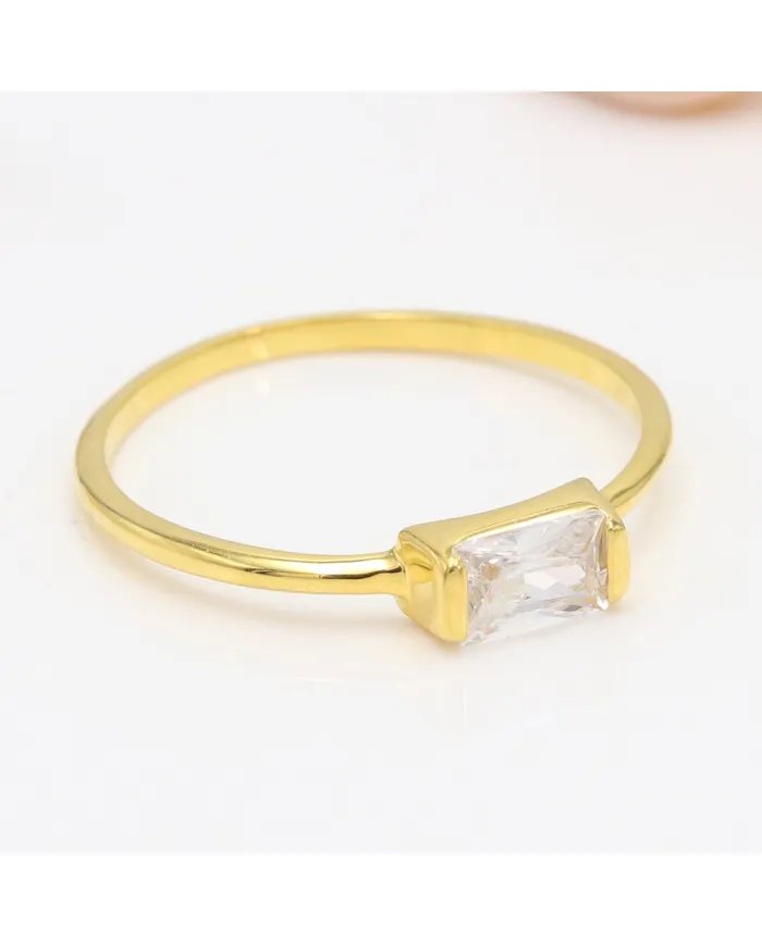 Swarovski Crystal Ring - Gold Plated 925 Sterling Silver Handmade Jewelry
