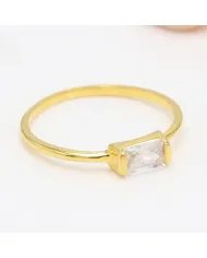 Swarovski Crystal Ring - Gold Plated 925 Sterling Silver Handmade Jewelry