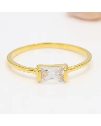 Swarovski Crystal Ring - Gold Plated 925 Sterling Silver Handmade Jewelry