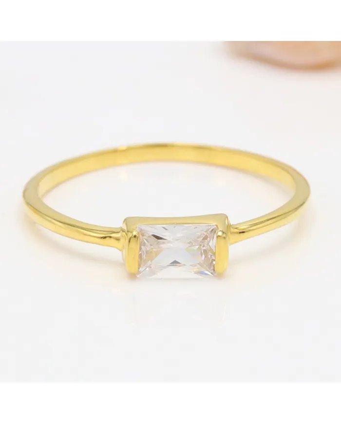 Swarovski Crystal Ring - Gold Plated 925 Sterling Silver Handmade Jewelry