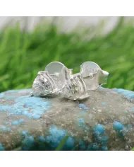 Moissanite Trillion Cut Stud Earrings in 925 Sterling Silver Handmade
