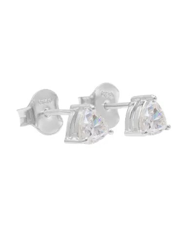Moissanite Trillion Cut Stud Earrings in 925 Sterling Silver Handmade