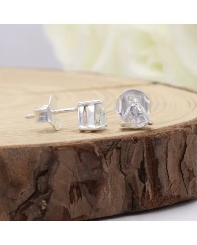 Moissanite Trillion Cut Stud Earrings in 925 Sterling Silver Handmade