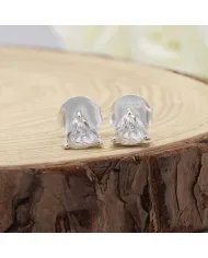Moissanite Trillion Cut Stud Earrings in 925 Sterling Silver Handmade