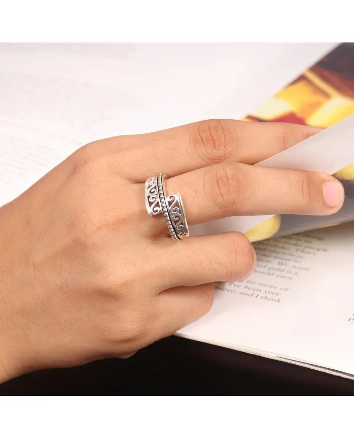 925 Sterling Silver Spinner Ring for Anxiety & Meditation Fidget