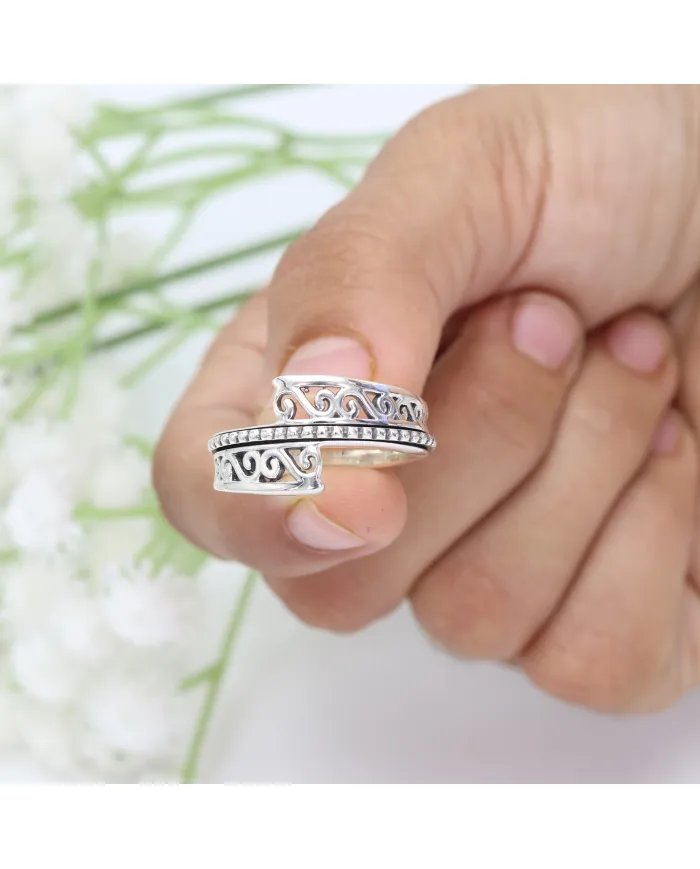 925 Sterling Silver Spinner Ring for Anxiety & Meditation Fidget