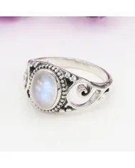 Moonstone Ring 925 Sterling Silver - Handmade Boho Vintage Style