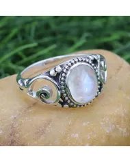 Moonstone Ring 925 Sterling Silver - Handmade Boho Vintage Style