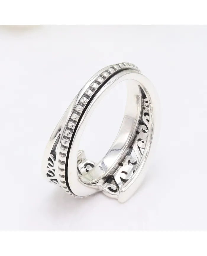 925 Sterling Silver Spinner Ring for Anxiety & Meditation Fidget