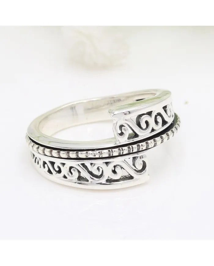 925 Sterling Silver Spinner Ring for Anxiety & Meditation Fidget