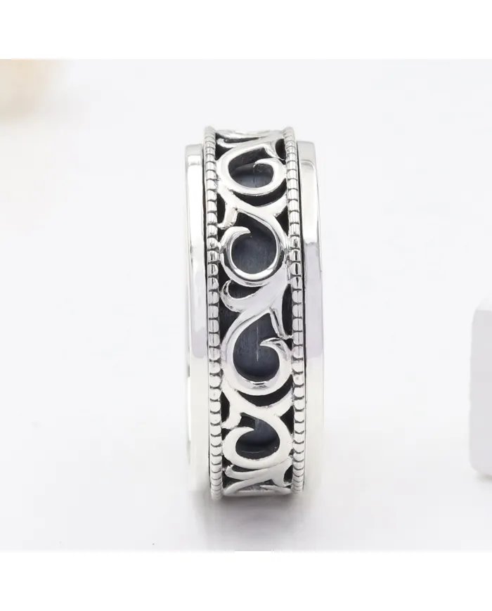 925 Sterling Silver Oxidized Spinner Ring – Anxiety Relief Fidget Jewelry