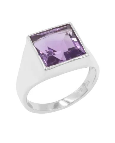 Amethyst Ring – Handmade 925 Sterling Silver Unisex Gemstone Jewelry