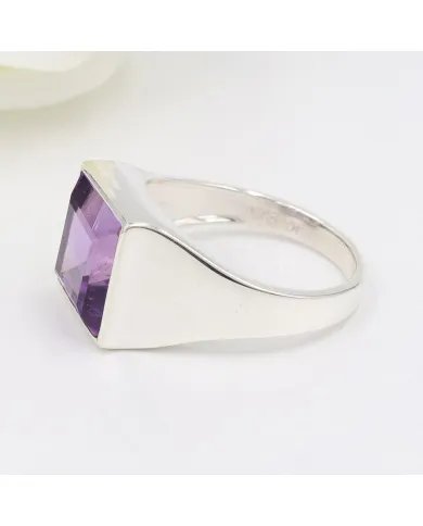 Amethyst Ring – Handmade 925 Sterling Silver Unisex Gemstone Jewelry