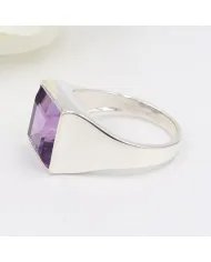 Amethyst Ring – Handmade 925 Sterling Silver Unisex Gemstone Jewelry