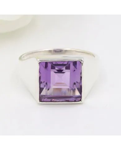Amethyst Ring – Handmade 925 Sterling Silver Unisex Gemstone Jewelry