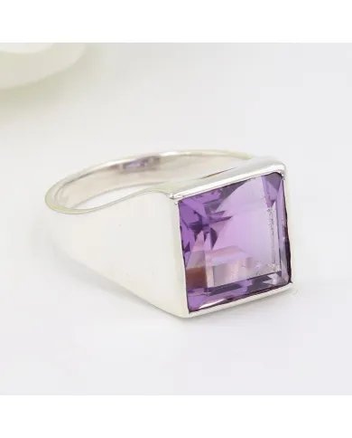 Amethyst Ring – Handmade 925 Sterling Silver Unisex Gemstone Jewelry
