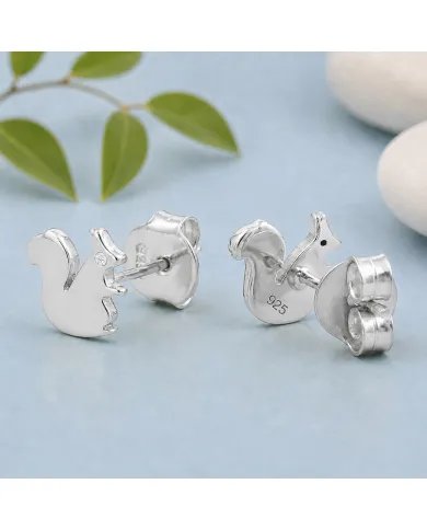 Swarovski Crystal Squirrel Stud Earrings in 925 Sterling Silver