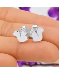 Swarovski Crystal Squirrel Stud Earrings in 925 Sterling Silver