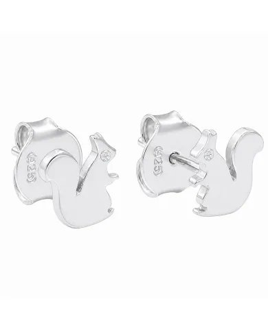 Swarovski Crystal Squirrel Stud Earrings in 925 Sterling Silver