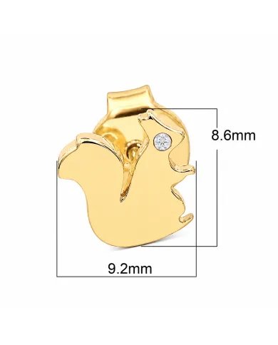 Swarovski Crystal Squirrel Stud Earrings - Gold Plated in 925 Silver