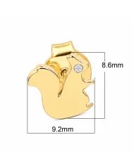 Swarovski Crystal Squirrel Stud Earrings - Gold Plated in 925 Silver