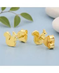 Swarovski Crystal Squirrel Stud Earrings - Gold Plated in 925 Silver